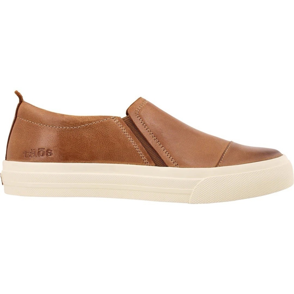 Taos Plim Soul Lux Tan Leather Slip On Sneakers Womens 7 Shoes Arch Support